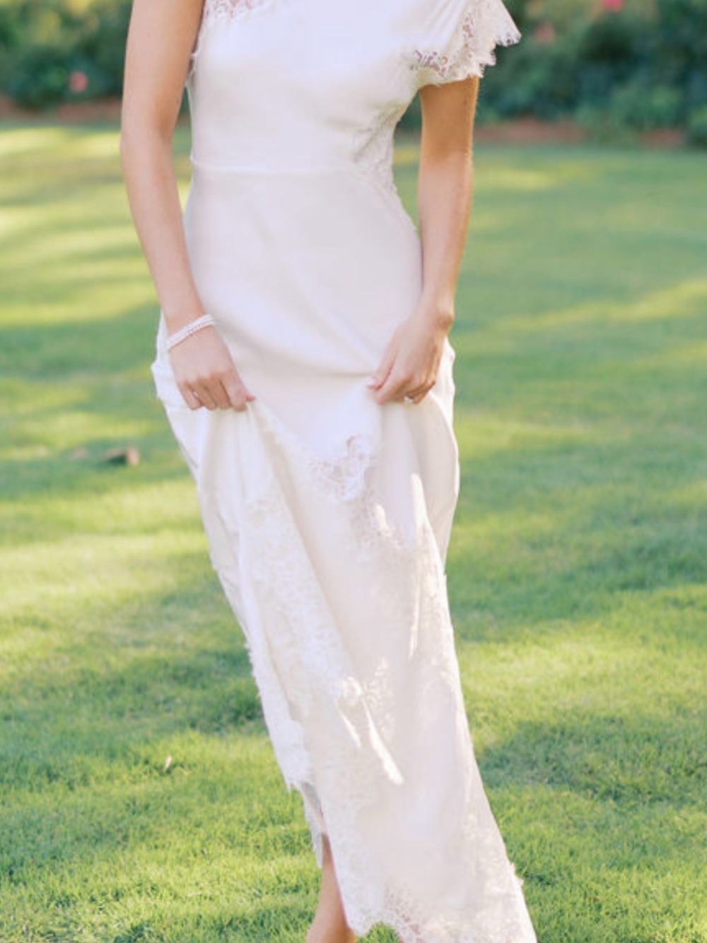 ALC Ivory Satin and Lace Maxi Dress - Picture 3 of 3